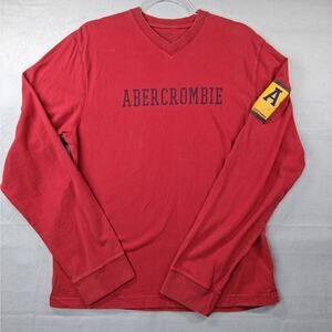 Vintage‎ Abercrombie & Fitch Long Sleeve Shirt Men's Large Spell Out Cotton Y2K